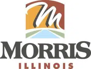 Morris Illinois logo with stylized M graphic