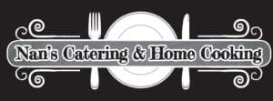 Nan&#039;s Catering Home Cooking logo with utensils.
