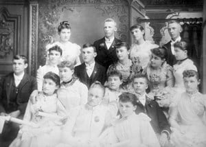 black and white of Morris IL High School Class of 1899
