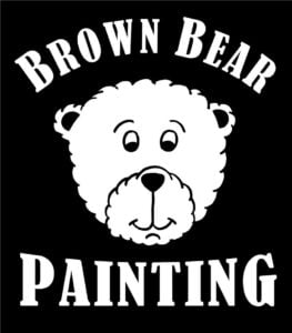 Brown Bear Painting company logo with cute bear face.