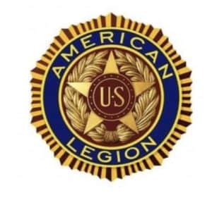 American Legion emblem with star and US letters.