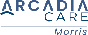 Arcadia Care Morris logo with swoosh.