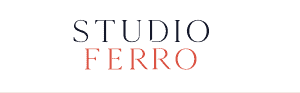 Logo with text &#039;STUDIO FERRO&#039; in black and red.