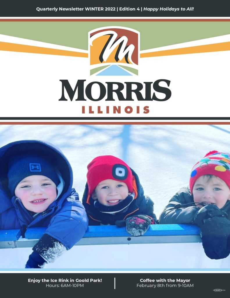 Children enjoying winter at Morris, Illinois ice rink.