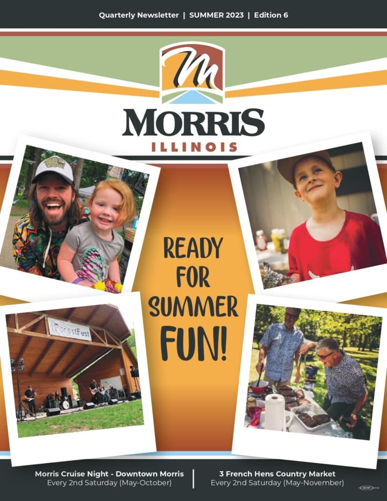 Morris, Illinois Summer 2023 Newsletter cover with events.